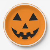 Assiettes En Carton Happy Halloween Jack'o Lantern Pumpkin Face (Devant)