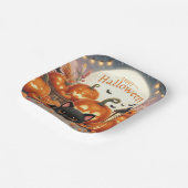 Assiettes En Carton Happy Halloween mignonne Chat noir, Citrouille (Angulaire)