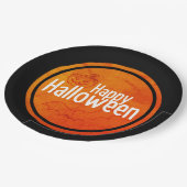 Assiettes En Carton Happy Halloween noir & orange (Angle)