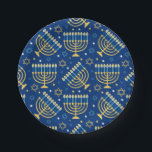 Assiettes En Carton Happy Hanoukka Jewish Star Menorah Blue Paper Plat<br><div class="desc">Heureux Hanoukka,  Menorah,  étoile juive,  plaques en papier bleu.</div>