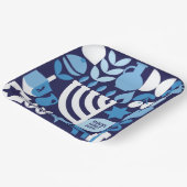 Assiettes En Carton Happy Hanoukka Personnalisé Menorah & Stars Modern (Angulaire)