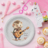 Assiettes En Carton Happy Happy Hérisson Aquarelle Plaque papier (Fête)