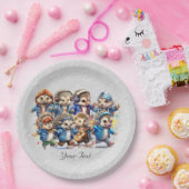 Assiettes En Carton Happy Happy Hérisson Aquarelle Plaque papier (Fête)