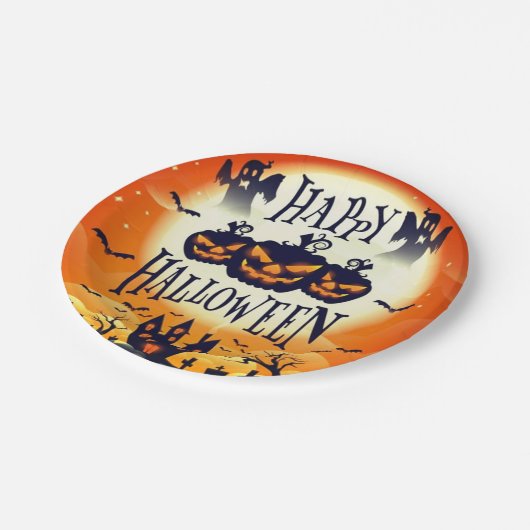 Assiettes En Carton Happy Haunween (Angle)