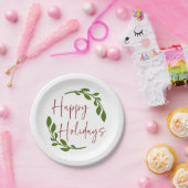 Assiettes En Carton Happy Holidays Wreath Plaques papier (Fête)