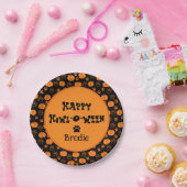 Assiettes En Carton Happy Howl-O-Ween Personalized Dog Halloween (Fête)