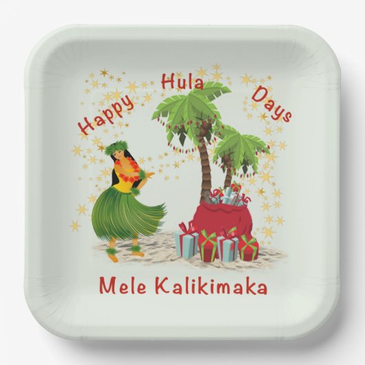Assiettes En Carton Happy Hula Days 2 Plaque papier (Recto)