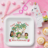 Assiettes En Carton Happy Hula Days Plaque papier (Fête)