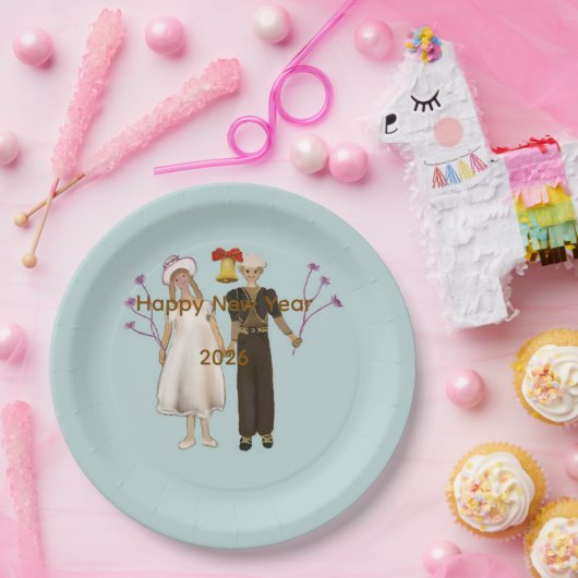 Assiettes En Carton Happy New Year 2026 (Fête)