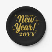 Assiettes En Carton Happy New Year 20YY Custom Round (Devant)