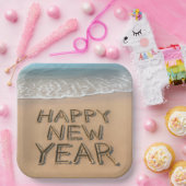 Assiettes En Carton Happy New Year Seashore (Fête)
