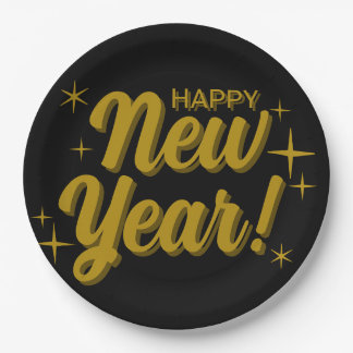 Assiettes En Carton Happy New Years Plate