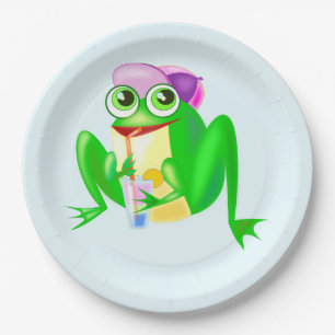 Assiettes En Carton Happy Party Frog Plaques papier Couleur personnali