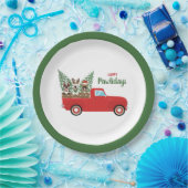 Assiettes En Carton Happy Pawlidays Français Bulldogs Camion de ramass (Fête)