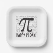 Assiettes En Carton Happy Pi Day Papier Plaque - Math Party Plaques (Recto)