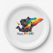Assiettes En Carton Happy Pride Party Dog in Rainbow Cape (Devant)