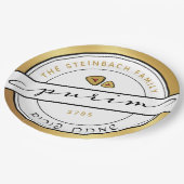 Assiettes En Carton HAPPY PURIM Script Personnalisé Plaque en papier (Angle)