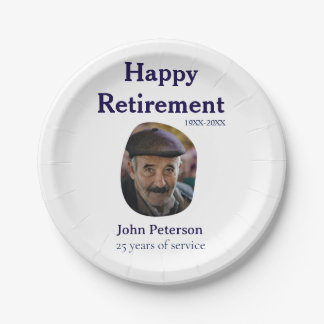 Assiettes En Carton happy retirement photo 25 years service name