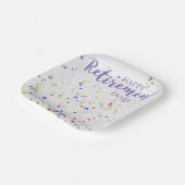 Assiettes En Carton Happy Retraite Confetti Plaque papier (Angulaire)