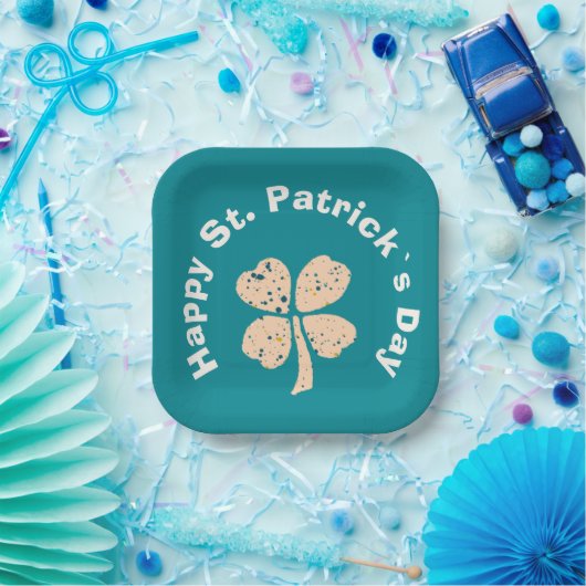 Assiettes En Carton Happy St. Patrick`s Day Shamrock Clover (Fête)