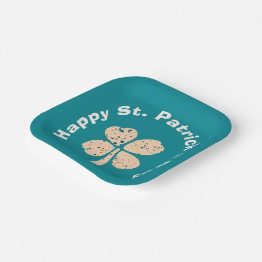 Assiettes En Carton Happy St. Patrick`s Day Shamrock Clover (Angulaire)