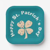 Assiettes En Carton Happy St. Patrick`s Day Shamrock Clover (Recto)