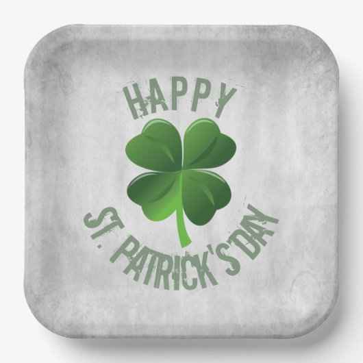Assiettes En Carton Happy St. Patrick's Day Paper Plate (Recto)