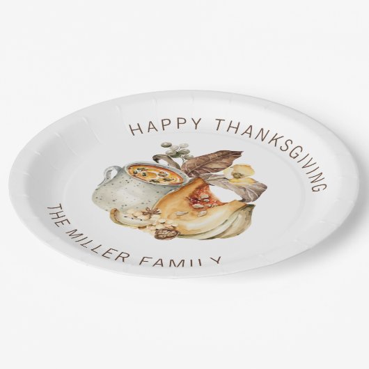 Assiettes En Carton Happy Thanksgiving (Angle)