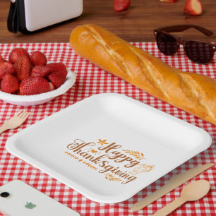 Assiettes En Carton Happy Thanksgiving