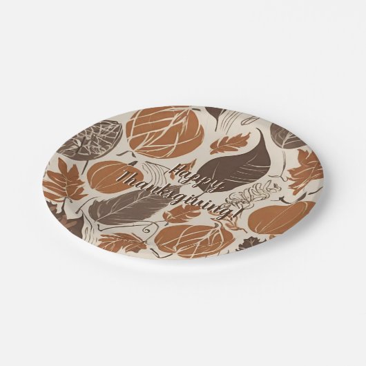 Assiettes En Carton Happy Thanksgiving (Angle)