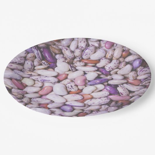 Assiettes En Carton Haricots cool blancs et violets brillants (Angle)