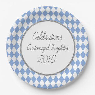Assiettes En Carton Harlequin-Célébration-Modèles-Personnaliser-Ble