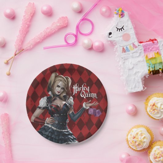 Assiettes En Carton Harley Quinn Avec Dice Fuzzy (Fête)