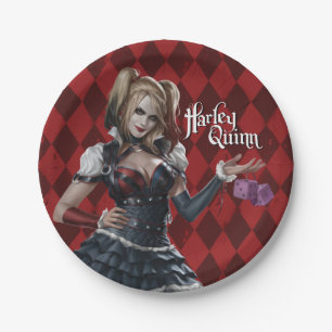 Assiettes En Carton Harley Quinn Avec Dice Fuzzy