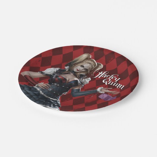 Assiettes En Carton Harley Quinn Avec Dice Fuzzy (Angle)