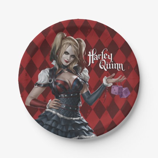 Assiettes En Carton Harley Quinn Avec Les Matrices Brouillees Zazzle Be