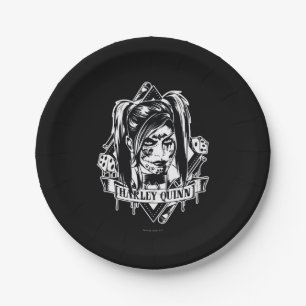 Assiettes En Carton Harley Quinn Badge