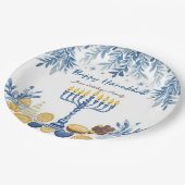 Assiettes En Carton Harmonie Hanoukka, aquarelle (Angle)