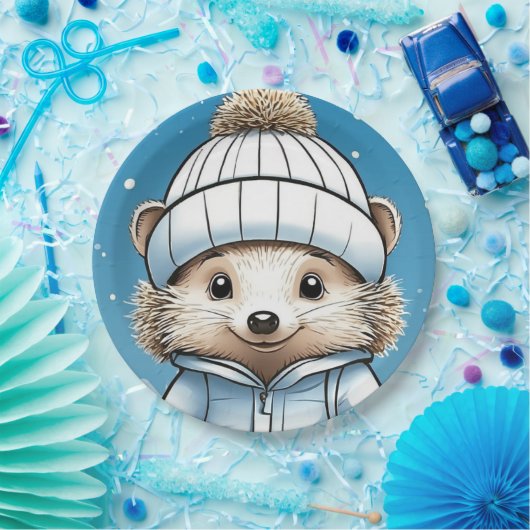 Assiettes En Carton Harper Hedgehog (face) (Fête)