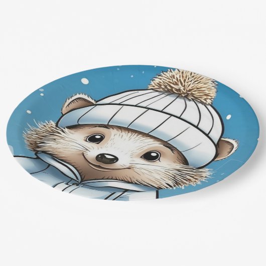 Assiettes En Carton Harper Hedgehog (face) (Angle)