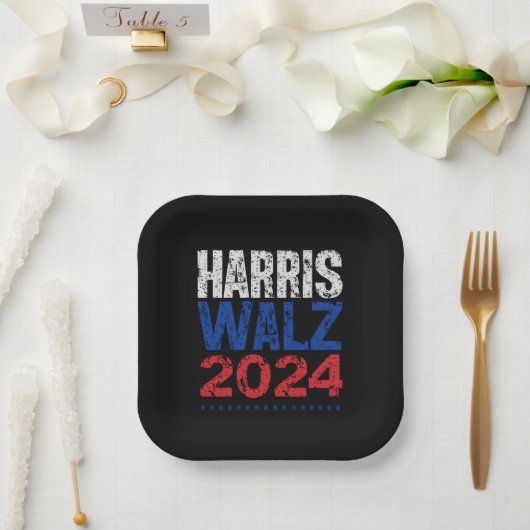 Assiettes En Carton Harris Waltz 2024 Election Kamala Harris Tim Waltz (Mariage)
