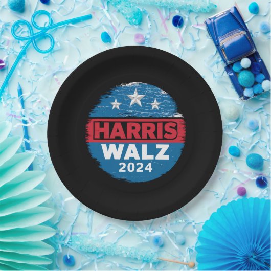 Assiettes En Carton Harris Walz 2024 Election Kamala Harris Tim Waltz (Fête)