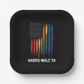 Assiettes En Carton Harris Walz 2024 Election Kamala Tim Waltz LGBT (Recto)
