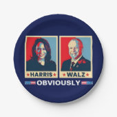 Assiettes En Carton Harris Walz 2024 Évidemment (Devant)