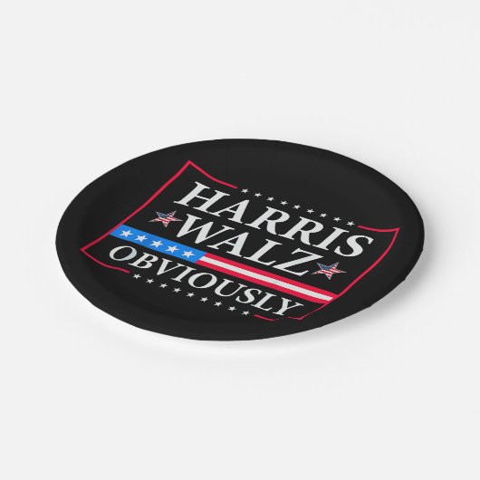 Assiettes En Carton Harris Walz 2024 Évidemment | Tim Walz (Angle)