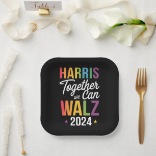 Assiettes En Carton Harris Walz 2024 Kamala Ensemble Nous Pouvons LGBT