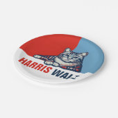 Assiettes En Carton Harris Walz 2024 Manifestement Red Blue Cat (Angle)
