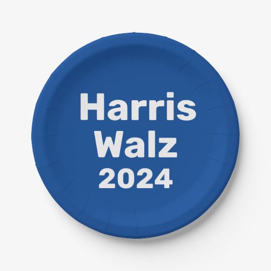 Assiettes En Carton Harris / Walz Campagne présidentielle 2024 (Devant)