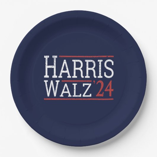 Assiettes En Carton Harris Walz Election 2024 I (Devant)