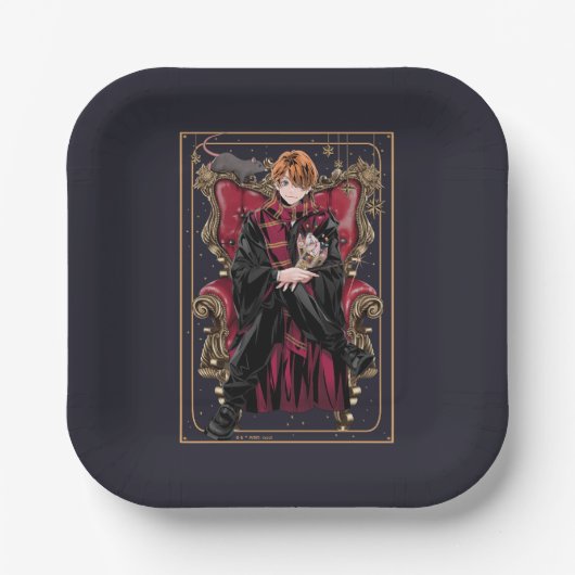 Assiettes En Carton HARRY POTTER™ | Anime Ron Weasley Assis (Recto)